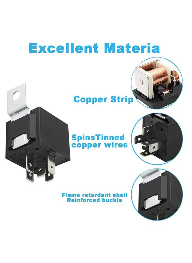 LAMAY 10 PCS 5-Pin 40A 12V Relay Switch, High-Power Water&Dust Resistant 5 Pin Fuel Pump Relay, Muilty-Purpose 4 Pin Relay for Car Motor HeadlAmps, Engine Compartment, Horn, Fuel Pumps - Image 3